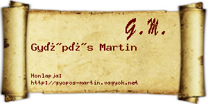 Gyöpös Martin névjegykártya